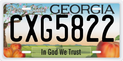 GA license plate CXG5822