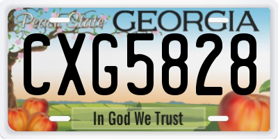 GA license plate CXG5828