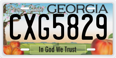 GA license plate CXG5829