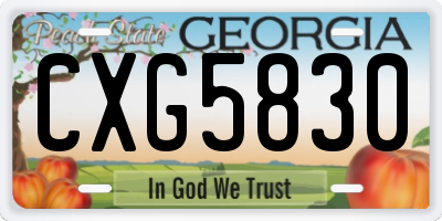 GA license plate CXG5830