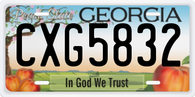 GA license plate CXG5832