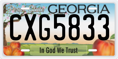 GA license plate CXG5833