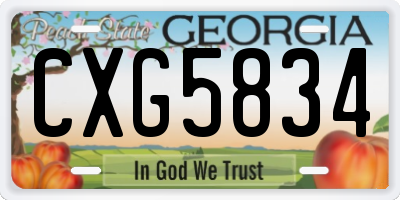 GA license plate CXG5834