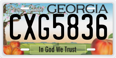 GA license plate CXG5836