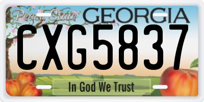 GA license plate CXG5837