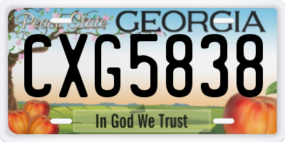 GA license plate CXG5838