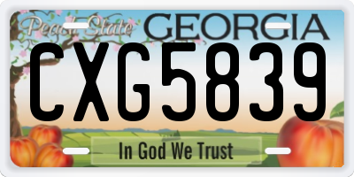 GA license plate CXG5839