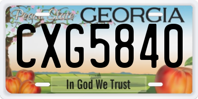 GA license plate CXG5840