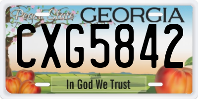 GA license plate CXG5842