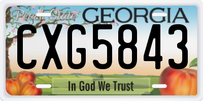 GA license plate CXG5843