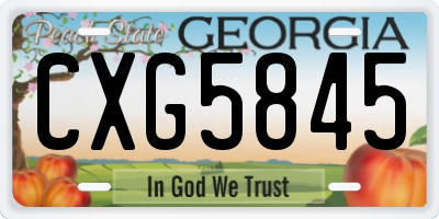 GA license plate CXG5845