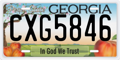 GA license plate CXG5846