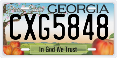 GA license plate CXG5848