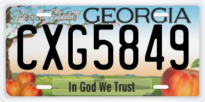 GA license plate CXG5849