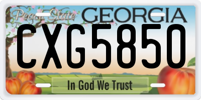 GA license plate CXG5850