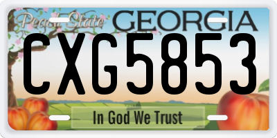 GA license plate CXG5853
