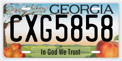 GA license plate CXG5858