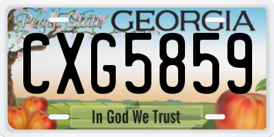 GA license plate CXG5859