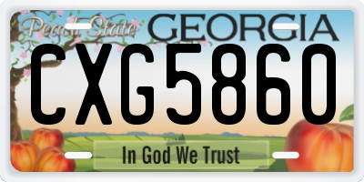 GA license plate CXG5860