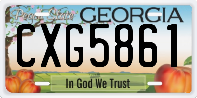 GA license plate CXG5861
