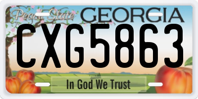 GA license plate CXG5863