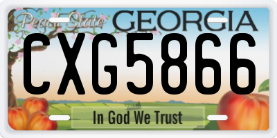 GA license plate CXG5866