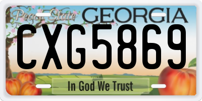 GA license plate CXG5869