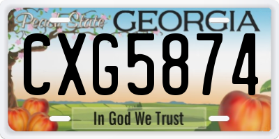 GA license plate CXG5874