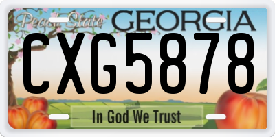 GA license plate CXG5878