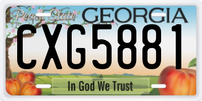 GA license plate CXG5881