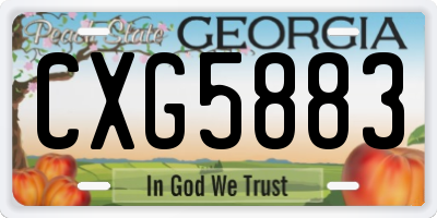 GA license plate CXG5883