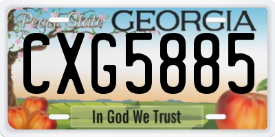 GA license plate CXG5885