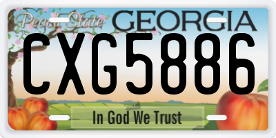 GA license plate CXG5886