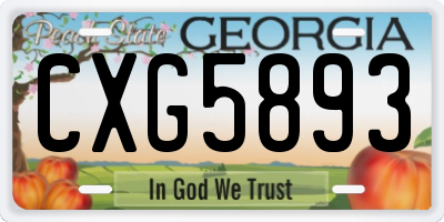 GA license plate CXG5893