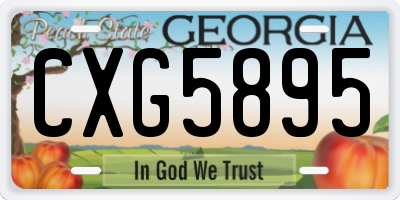 GA license plate CXG5895