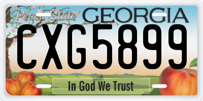 GA license plate CXG5899