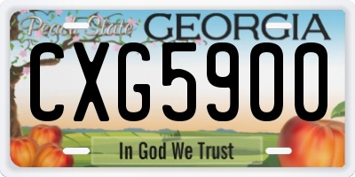 GA license plate CXG5900