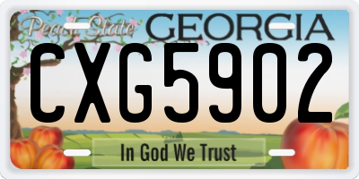 GA license plate CXG5902