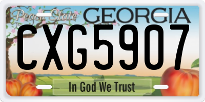 GA license plate CXG5907