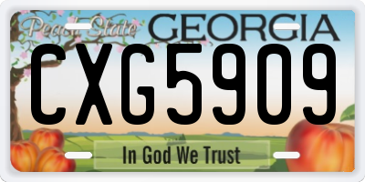 GA license plate CXG5909