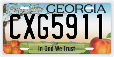 GA license plate CXG5911