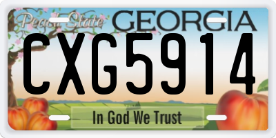 GA license plate CXG5914