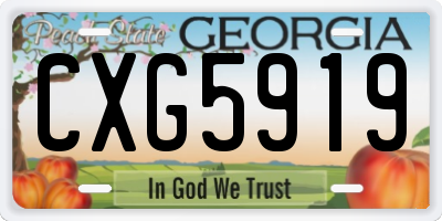 GA license plate CXG5919