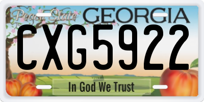 GA license plate CXG5922