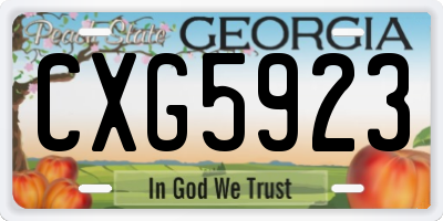 GA license plate CXG5923