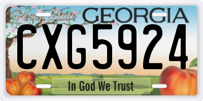 GA license plate CXG5924