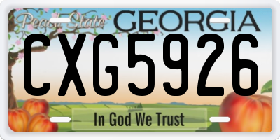 GA license plate CXG5926