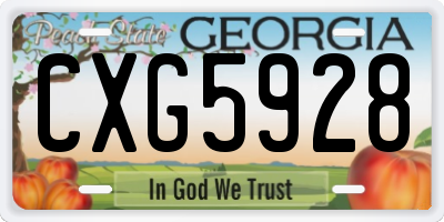 GA license plate CXG5928