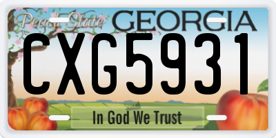 GA license plate CXG5931