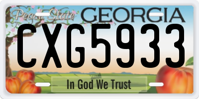 GA license plate CXG5933